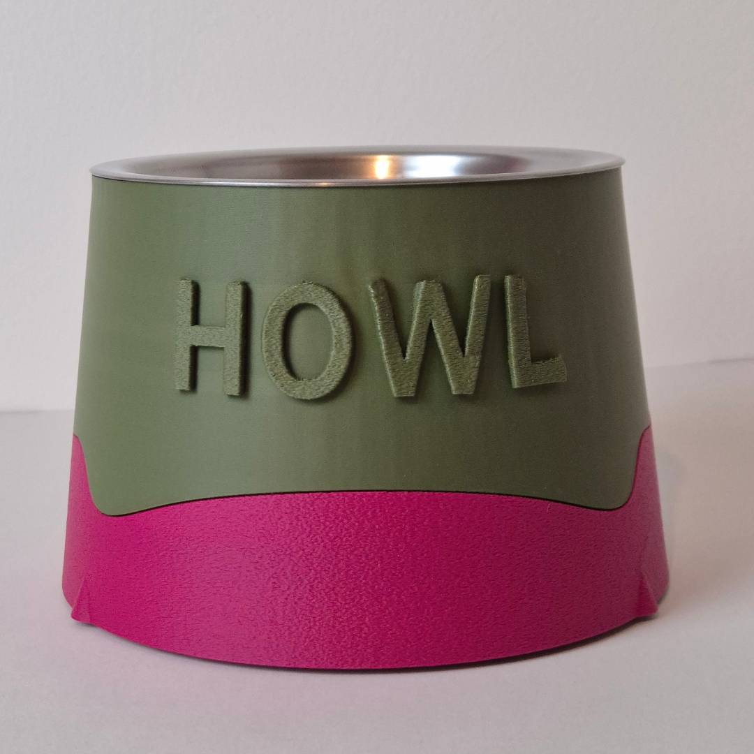 Custom Name Raised Round Pet Bowl