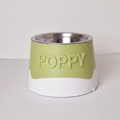 Custom Name Raised Round Pet Bowl